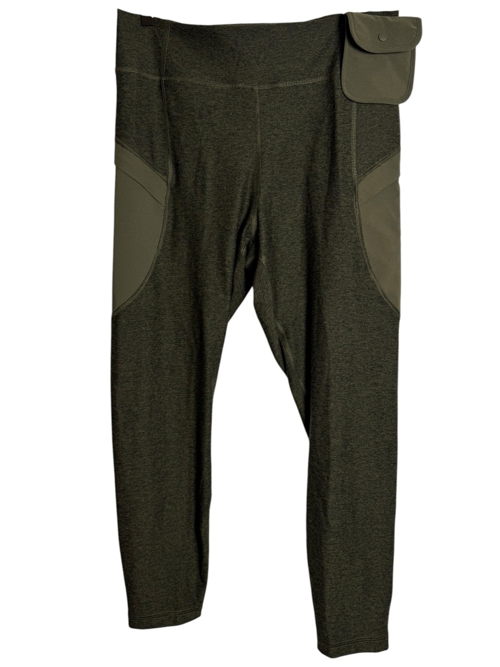 Old Navy High-Waisted Cloud+ 7/8 Leggings Snap Pocket Conifer Olive